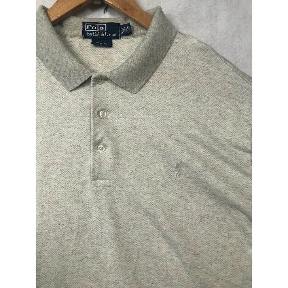 Polo by Ralph Lauren Polo Shirt Golf Fit Short Sleeved Light Gray Men's Size XXL